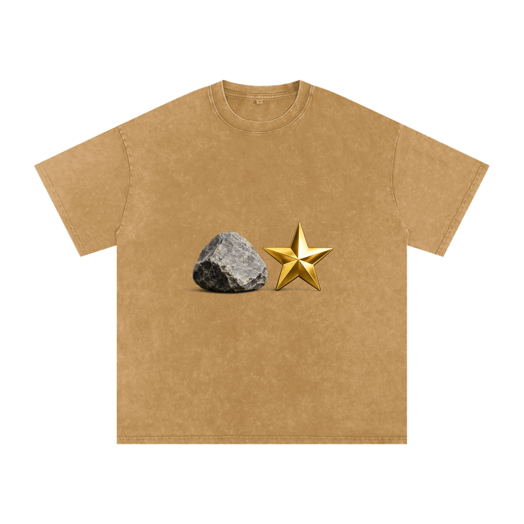 Snow Washed Oversized Cotton T-Shirt